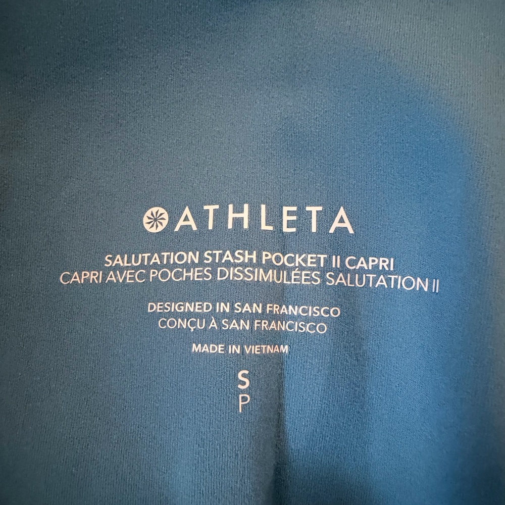 Athleta Teal Capri Leggings - Picture 2 of 2